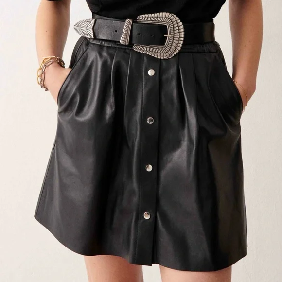 BA&SH genuine leather skirt NWTlamb skin super soft size M